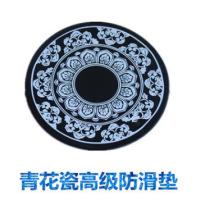round lotus car supplies mobile phone anti-slip car perfume seat swing piece anti-slip cushion inlaid drill Buddha green flower porcelain cushion