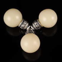 DIY original fruit white Bodhi root circular Buddha pearl three-way gourd head Buddha head six words true silver Buddha Tower handstring