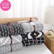 Siri CoCo Nordic minimalist Plaid INS cotton knitted wool blanket office nap air conditioning cover wool blanket