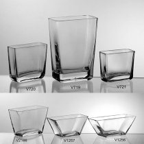 Transparent glass vase square mouth square cylinder hydroponics simple fashion living room table ornaments wide mouth craft decoration