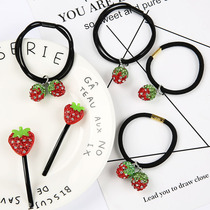 Whirlwind Girl Qi Baicao with strawberry Hairband Korean hair accessories headrope fruit hairclip tie hair rubber band