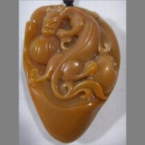 Ancient yellow dragon jade figurine fine natural original sculptures A stock of fine wax froze handmade art New products of the Rui Divine Beast