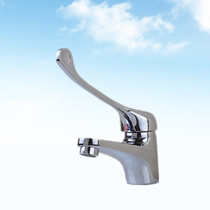  All-copper medical hot and cold water faucet Elbow single hole faucet Long handle basin faucet Hospital laboratory