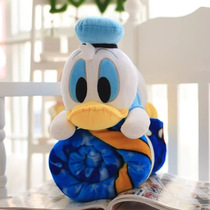 Cute cartoon Donald duck roll blanket coral fleece blanket summer nap air conditioning blanket towel covered by flannel cover blanket