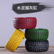 Creative complex industrial mud flower pot car tire wheel hub ashtray display potted green plant ornaments