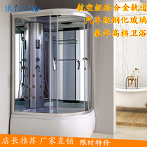 Overall shower room toilet room moving door with bathtub high Basin special price room tempered glass partition bathroom bathroom