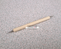 Double head wooden handle drawing pen embroidery leather leather carving hand diy drawing pen indentation pen carbon paper drawing pen