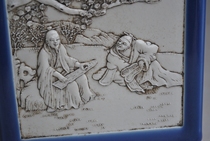 Daqing Guangxu Wang Bingrong porcelain carving Gaoshitu Pen Holder