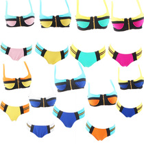 One-piece generation hair zipper womens bikini color split swimsuit steel bracket gathered strap swimsuit DK001