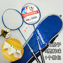 Badminton racket 2 sets C8 alloy light adult offensive double feather racket single full playable suit