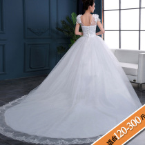 Fat plus size tailed wedding dress 200kg fat mm fat sister dress covering meat Korean version of thin bride oversized