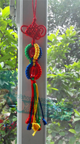 Tibetan hand-woven two-bead color diamond pestle auspicious knot King Kong to ensure safe car hanging ornaments