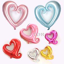 Wedding room Wedding decoration Gogo heart decoration balloon Love heart-shaped balloon Large Gogo heart-shaped aluminum film balloon