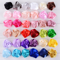 DIY hand-held flower 3 5cm three-dimensional rose hand-decorated silk belt flower hair card accessories material silk and satin flower