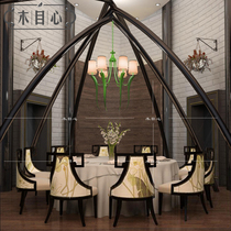 New Chinese dining chair hotel Lotus chair European classical Zen chair sales office negotiation chair model room image chair