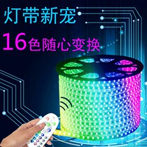  LED light with ceiling household living room outdoor waterproof long strip colorful color-changing line light 220v patch neon light soft