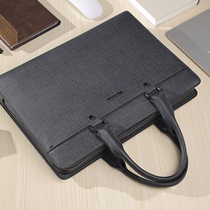 Fashion mens bag new cowhide bag mens hand business bag Business briefcase handbag mens business casual horizontal section