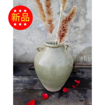  Yunnan Dali Bai ethnic characteristics handmade large binaural green enamel earth pottery jar Home hotel flower arrangement bottle wine jar