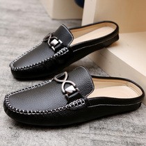Semi-slippers men summer bean shoes Korean version trend of the trend of the Vietnam skin slippers soda sandals dragged man