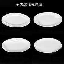Ceramic Dan-shaped oval plate Pure white fish plate Steamed fish fish cold dish Hot dish Western dish Steak plate
