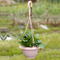 Plastic hanging flower pot personality candy color hanging pastoral art resin basket flower pot can be hung balcony