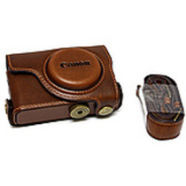 (Authorized) Canon original S95 S200 S120 S90 camera bag brown black leather bag with shoulder strap