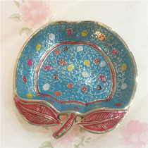 Indian fruit plate apple-shaped painted fruit plate Candy plate Pakistani Bronze Handicraft ornaments gift