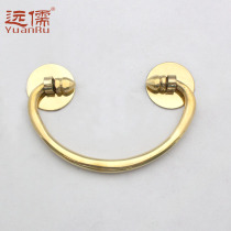 Yuan Confucian bronze sculpture Chinese antique brass drawer handle silver ingot handle YRI133 classical furniture brass pull ring