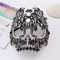 Jiayu foreign trade supply full face skull metal diamond hollow mask Italian high-end mask spot supply