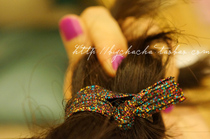  bling~bling~Shimmering onion Lingling Fine diamond sense elastic hair ring Basic rubber band headband
