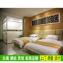 Factory customized express theme hotel full set of furniture soft bag bed Hotel Apartment single standard room room backrest bed screen