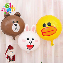 Kindergarten Childrens Day party birthday wedding decoration aluminum film balloon Line Friends cartoon balloon