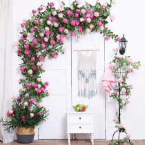 Air conditioning pipe occlusion fake flower suit Winding flower vine Plant vine Balcony flower wall decoration rattan Artificial flower vine