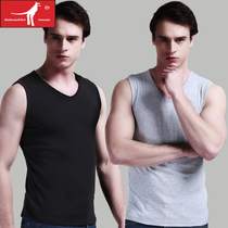 (2 pieces) sports wide shoulder sleeveless V-neck tight mens vest cotton round neck base Spring Summer sweatshirt
