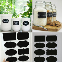 40Pcs Chalkboard jar Botttle Stickers Home Kitchen Jars Black