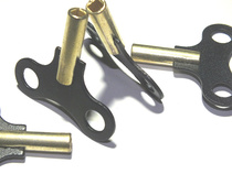 Mechanical wood clock clock antique clock winding key key key key 15 days clock 31 day clock top handle collection