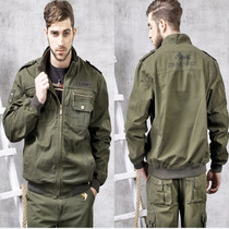 War God Spring Autumn Jacket Male multiple pockets Pure cotton anti-scraping Anti-wear frock jacket Outdoor Multi-pocket Uniform Jacket for men