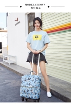  Trolley backpack Universal wheel disassembly folding shopping bag boarding bag Portable travel bag Waterproof ultra-light student backpack