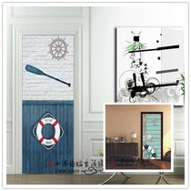 Mediterranean style rental room PVC self-adhesive clothing door toilet old door stickers waterproof wood grain