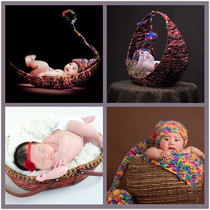 New North European and American style childrens photography props woven basket photo studio baby shooting auxiliary props basket for sale