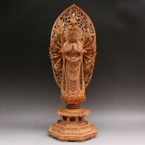 Sandalwood carving Thousand Hands Guanyin Vertical Thousand Hands Thousand Eyes Guanyin Bodhisattva Buddha Statue Redwood Carving Crafts
