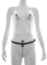 With milk clip conjoined set backless open gear inner belt chain smirty underwear jk Queen uniform temptation girl