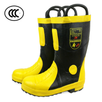 3C fire boots Firefighter fire protection boots Anti-cutting anti-piercing flame retardant heat insulation Voltage anti-slip acid and alkali resistance