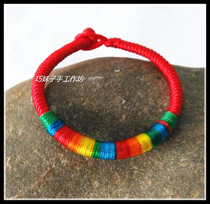 Ethnic style retro jewelry pure handmade color thread woven bracelet bracelet Qiaozi workshop