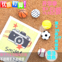 5 5 Grain Resin Sports Balls Type Nail Wall press stud Wall nail work note Color Nail Creative Cork Big Head Studs