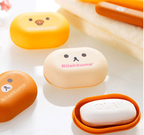 Creative cute cartoon soap box light loose bear soap box travel portable with cover practical storage soap box
