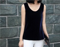 Summer harness vest woman jersey undershirt with large code sleeveless gold velvet small vest display slim fit inside