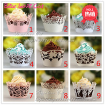 Wedding cup cake around the edge hollow flower art paper holder multiple birthday dessert table paper decoration 50 pieces