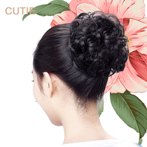 Delicate wig hair circle Womens curly hair ball head Bud head Realistic natural curly hair foreskin tendon headdress