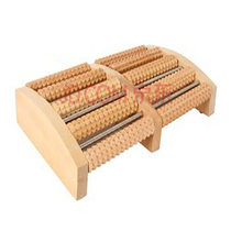 Wood steel pipe structure five-row roller type plantar foot point massage rubbing bar health Massager Massage Plate